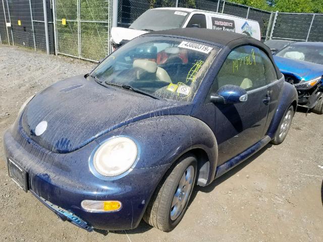 3VWCK21Y93M325025 - 2003 VOLKSWAGEN NEW BEETLE ლურჯი ფოტო 2