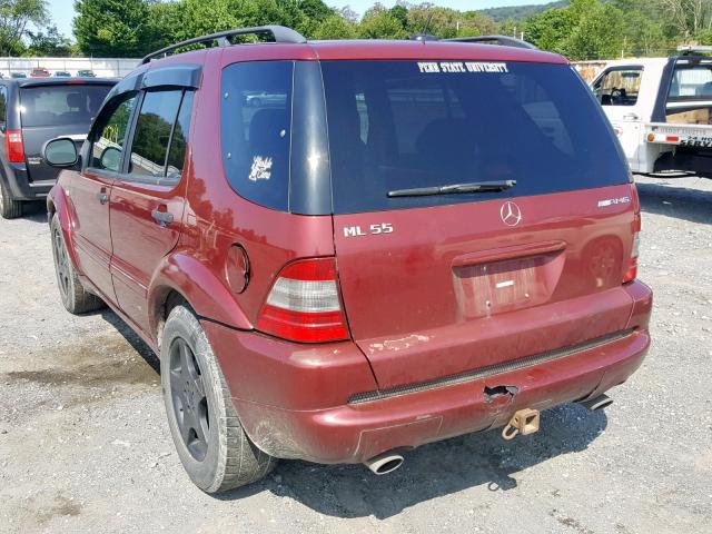 4JGAB74EXYA168694 - 2000 MERCEDES-BENZ ML 55 RED photo 3