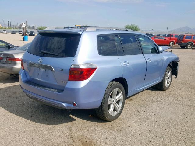 JTEES43A892131847 - 2009 TOYOTA HIGHLANDER BLUE photo 4