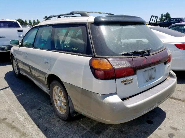 4S3BH806527629414 - 2002 SUBARU LEGACY OUT WHITE photo 3