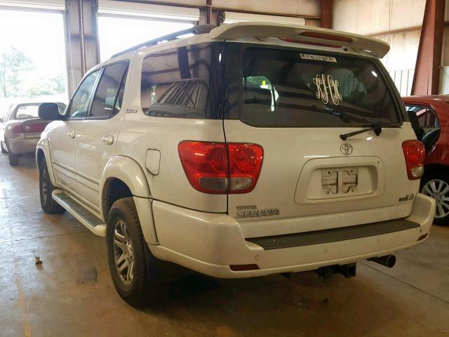 5TDZT38A37S289606 - 2007 TOYOTA SEQUOIA LI WHITE photo 3