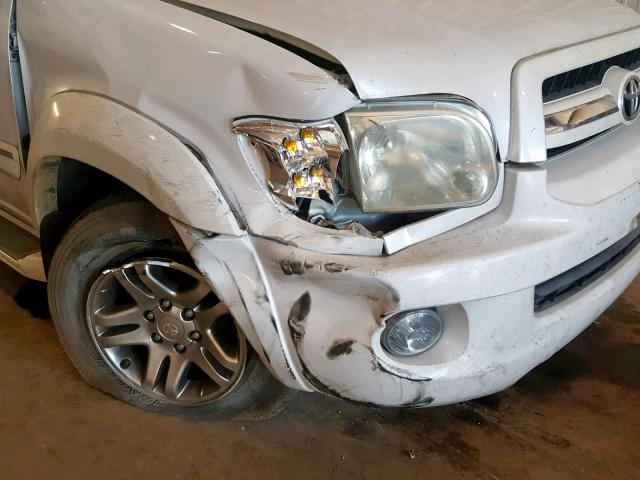 5TDZT38A37S289606 - 2007 TOYOTA SEQUOIA LI WHITE photo 9