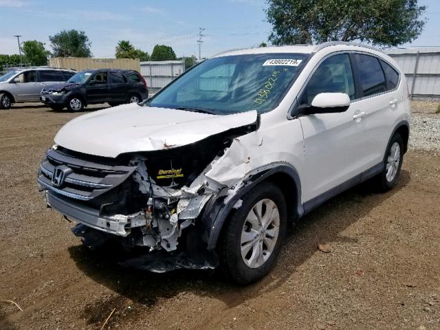 5J6RM4H72EL039662 - 2014 HONDA CR-V EXL WHITE photo 2