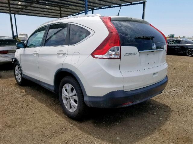 5J6RM4H72EL039662 - 2014 HONDA CR-V EXL WHITE photo 3