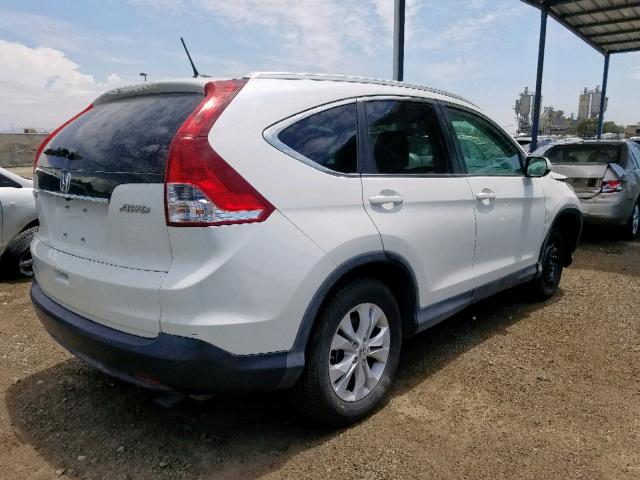 5J6RM4H72EL039662 - 2014 HONDA CR-V EXL WHITE photo 4