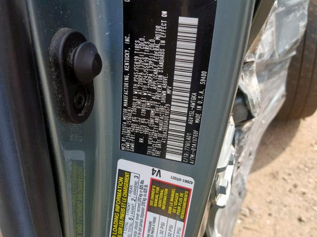 4T3BA3BB0AU018579 - 2010 TOYOTA VENZA GRAY photo 10