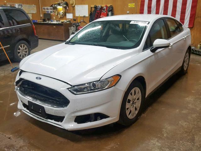 3FA6P0G73ER377749 - 2014 FORD FUSION S WHITE photo 2