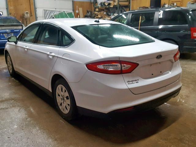 3FA6P0G73ER377749 - 2014 FORD FUSION S WHITE photo 3