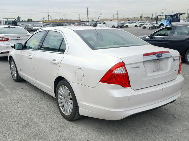 3FADP0L33AR138691 - 2010 FORD FUSION HYB WHITE photo 3