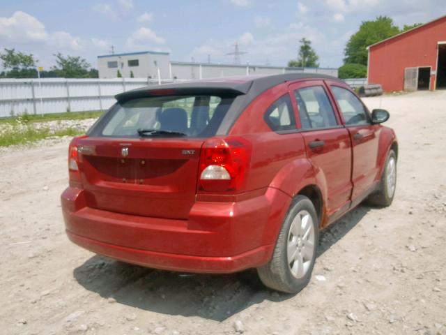 1B3HB48B97D252358 - 2007 DODGE CALIBER SX RED photo 4