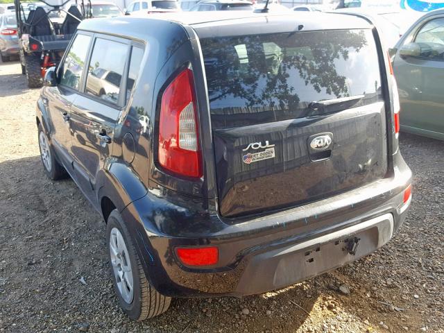 KNDJT2A55D7621474 - 2013 KIA SOUL BLACK photo 3