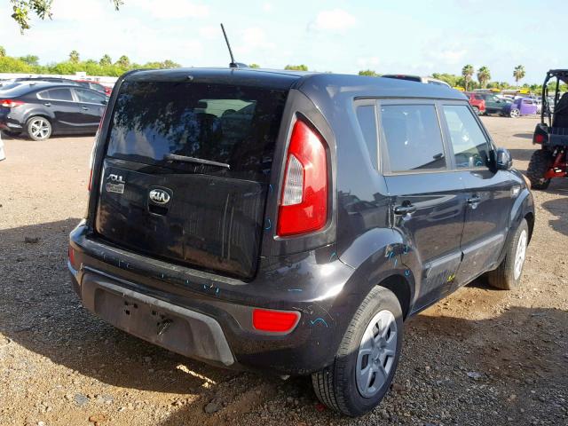 KNDJT2A55D7621474 - 2013 KIA SOUL BLACK photo 4