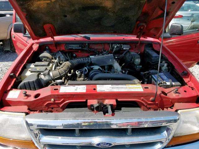 1FTYR10C1YPB18375 - 2000 FORD RANGER RED photo 7