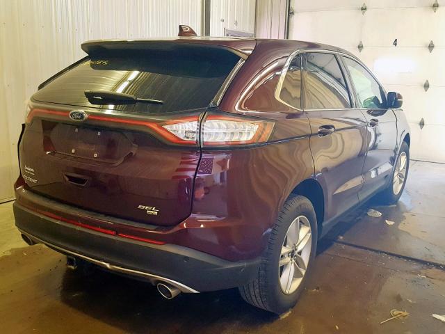 2FMPK4J89HBC02586 - 2017 FORD EDGE SEL MAROON photo 4