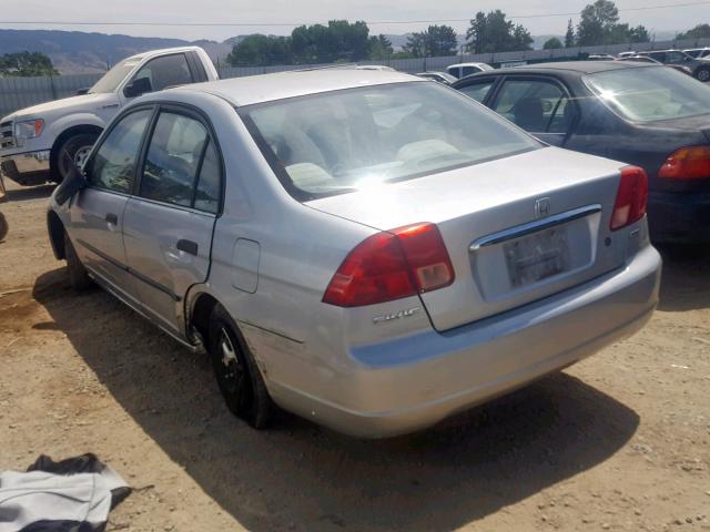 2HGES16201H585840 - 2001 HONDA CIVIC DX SILVER photo 3