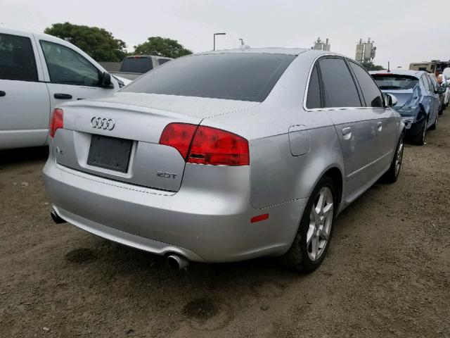 WAUAF78E28A133342 - 2008 AUDI A4 2.0T SILVER photo 4