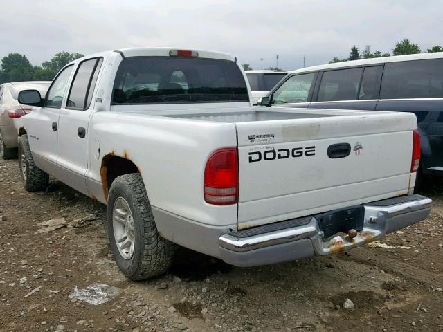 1B7GL2AX31S119261 - 2001 DODGE DAKOTA QUA WHITE photo 3