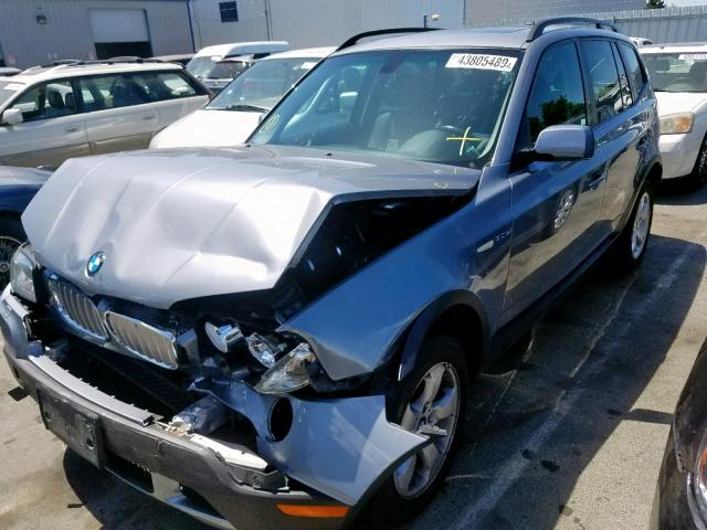 WBXPC93418WJ03948 - 2008 BMW X3 3.0SI GRAY photo 2