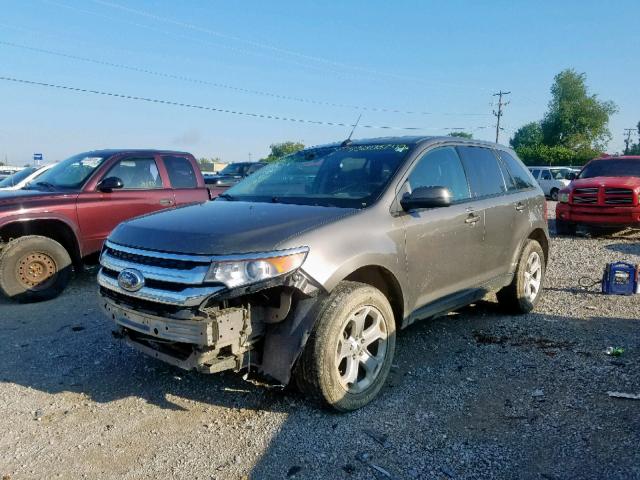 2FMDK4JC7DBC03253 - 2013 FORD EDGE SEL GRAY photo 2