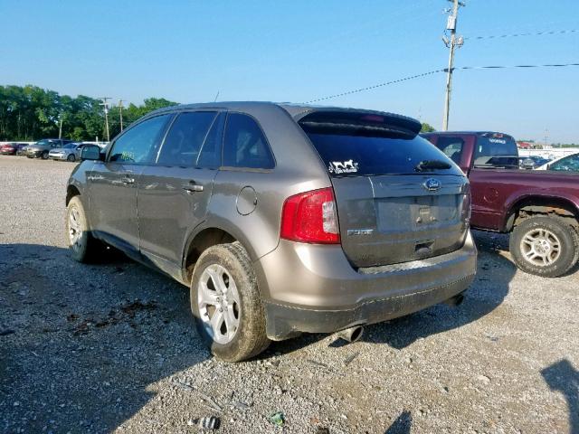 2FMDK4JC7DBC03253 - 2013 FORD EDGE SEL GRAY photo 3