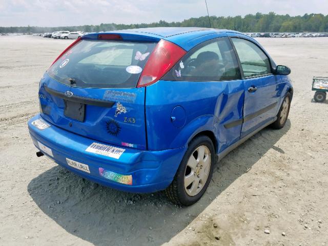 3FAFP31311R242559 - 2001 FORD FOCUS ZX3 BLUE photo 4