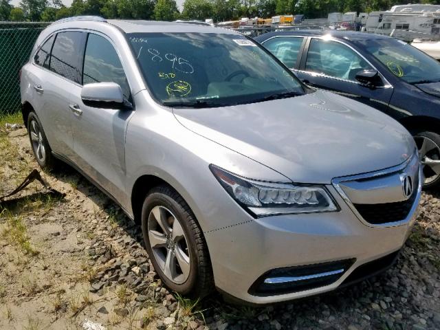 5FRYD4H26EB016392 - 2014 ACURA MDX SILVER photo 1