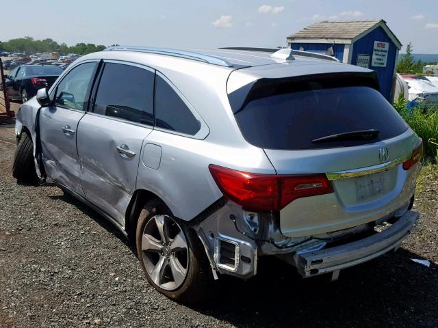 5FRYD4H26EB016392 - 2014 ACURA MDX SILVER photo 3