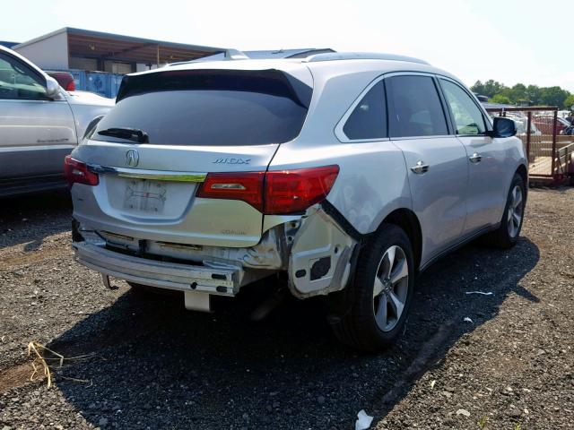 5FRYD4H26EB016392 - 2014 ACURA MDX SILVER photo 4