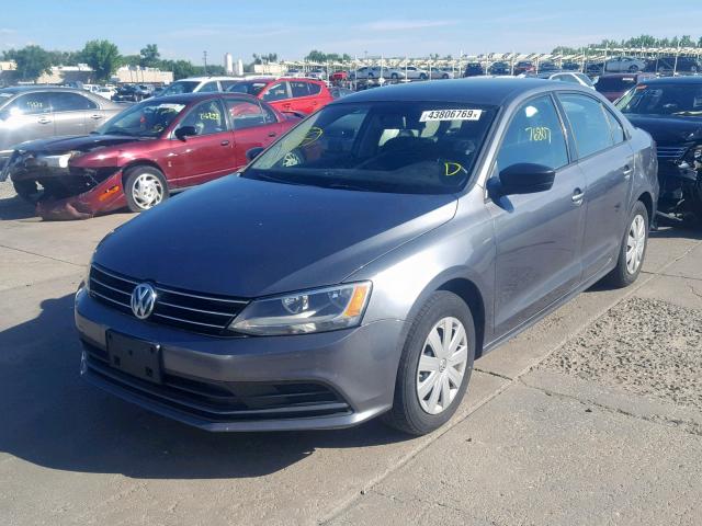 3VW1K7AJ6FM321039 - 2015 VOLKSWAGEN JETTA BASE GRAY photo 2