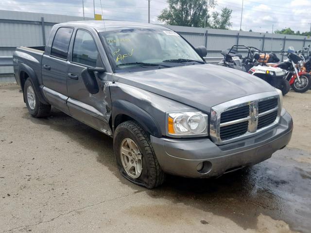 1D7HW48NX5S226413 - 2005 DODGE DAKOTA QUA GRAY photo 1