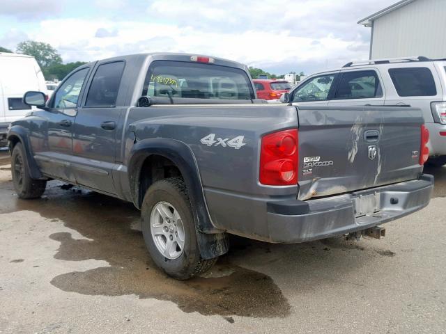 1D7HW48NX5S226413 - 2005 DODGE DAKOTA QUA GRAY photo 3