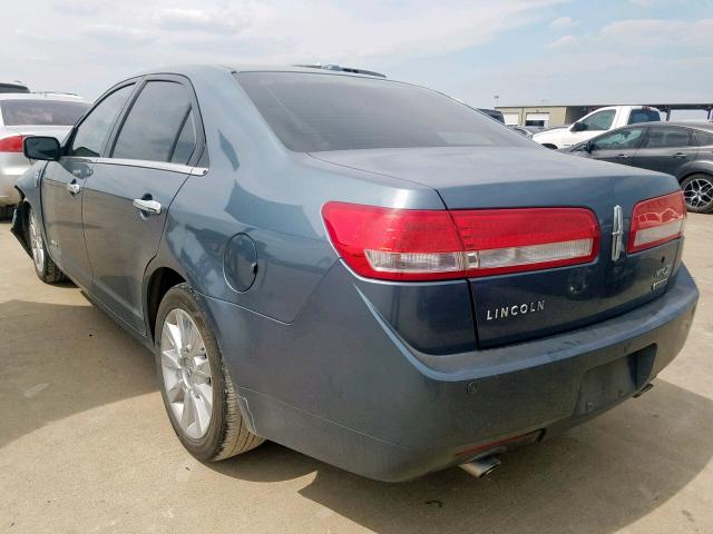 3LNDL2L39BR773056 - 2011 LINCOLN MKZ HYBRID BLUE photo 3