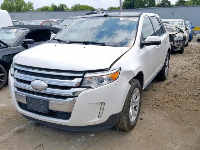 2FMDK3JC7DBC40765 - 2013 FORD EDGE SEL WHITE photo 2