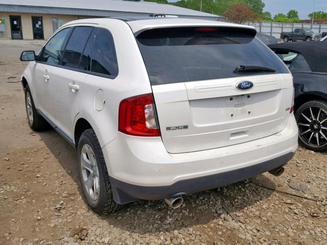 2FMDK3JC7DBC40765 - 2013 FORD EDGE SEL WHITE photo 3