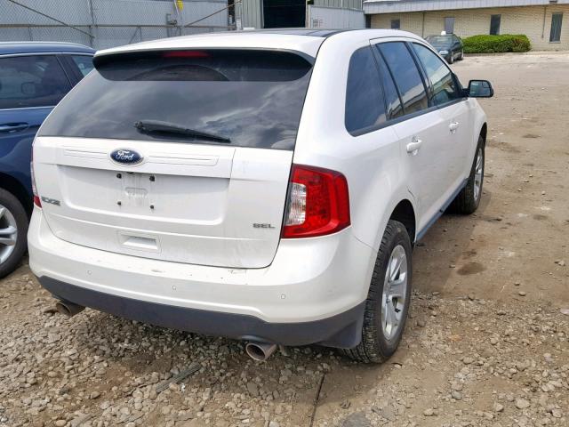 2FMDK3JC7DBC40765 - 2013 FORD EDGE SEL WHITE photo 4