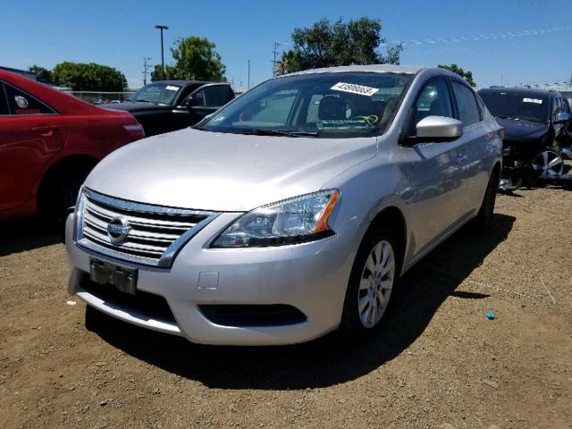 3N1AB7AP4FY282826 - 2015 NISSAN SENTRA S SILVER photo 2