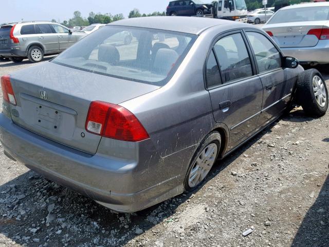 2HGES16395H045546 - 2005 HONDA CIVIC DX V GRAY photo 4