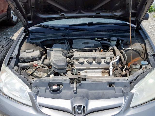 2HGES16395H045546 - 2005 HONDA CIVIC DX V GRAY photo 7