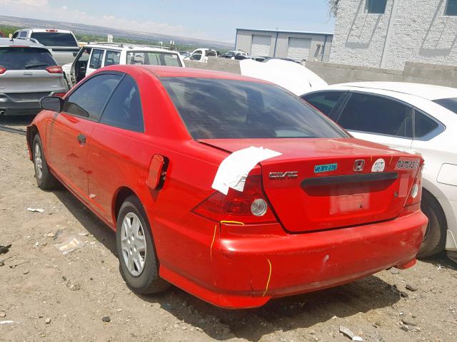 1HGEM21115L050801 - 2005 HONDA CIVIC DX V RED photo 3