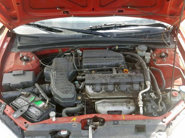 1HGEM21115L050801 - 2005 HONDA CIVIC DX V RED photo 7