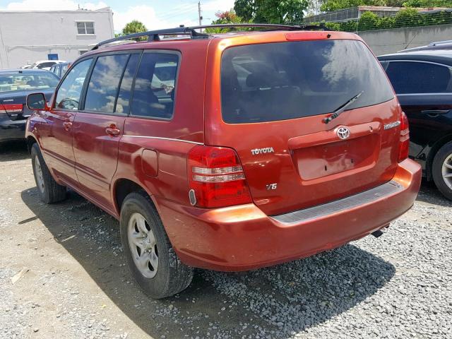 JTEGF21A430104099 - 2003 TOYOTA HIGHLANDER ORANGE photo 3