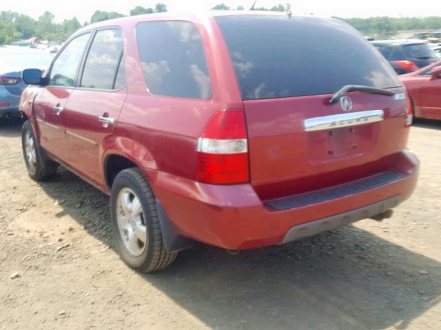 2HNYD18223H504241 - 2003 ACURA MDX RED photo 3