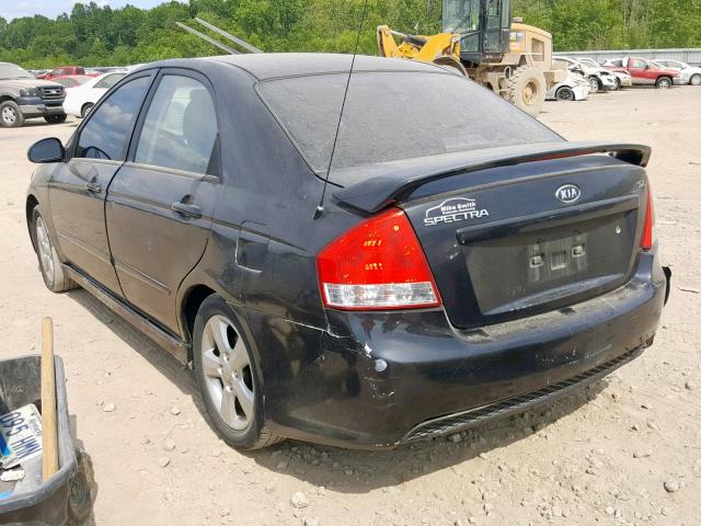 KNAFE121485011375 - 2008 KIA SPECTRA EX BLACK photo 3