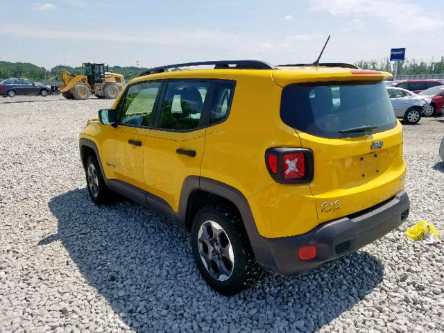 ZACCJBAT9FPC38298 - 2015 JEEP RENEGADE S YELLOW photo 3