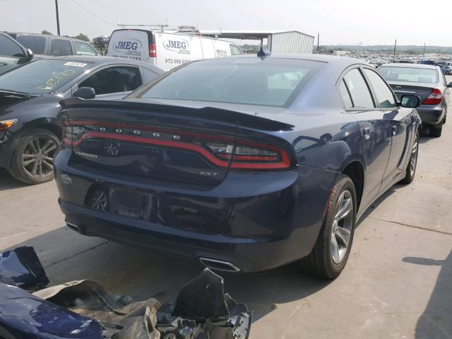 2C3CDXHG0GH354624 - 2016 DODGE CHARGER SX BLUE photo 4