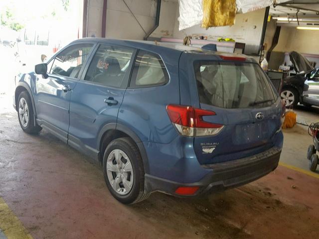 JF2SKAAC7KH476396 - 2019 SUBARU FORESTER BLUE photo 3