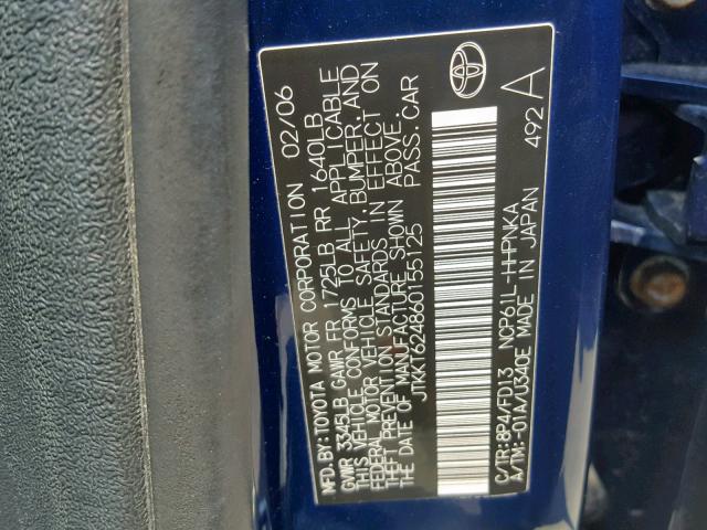 JTKKT624860155125 - 2006 TOYOTA SCION XA BLUE photo 10