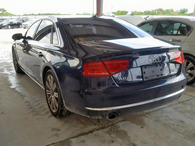 WAURVAFDXCN007387 - 2012 AUDI A8 L QUATT BLUE photo 3