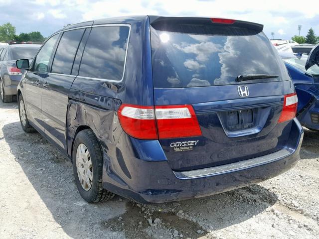 5FNRL38237B038114 - 2007 HONDA ODYSSEY LX BLUE photo 3