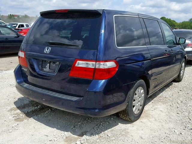 5FNRL38237B038114 - 2007 HONDA ODYSSEY LX BLUE photo 4